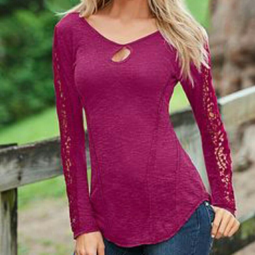 Venus Crochet Long Sleeve Top - Medium